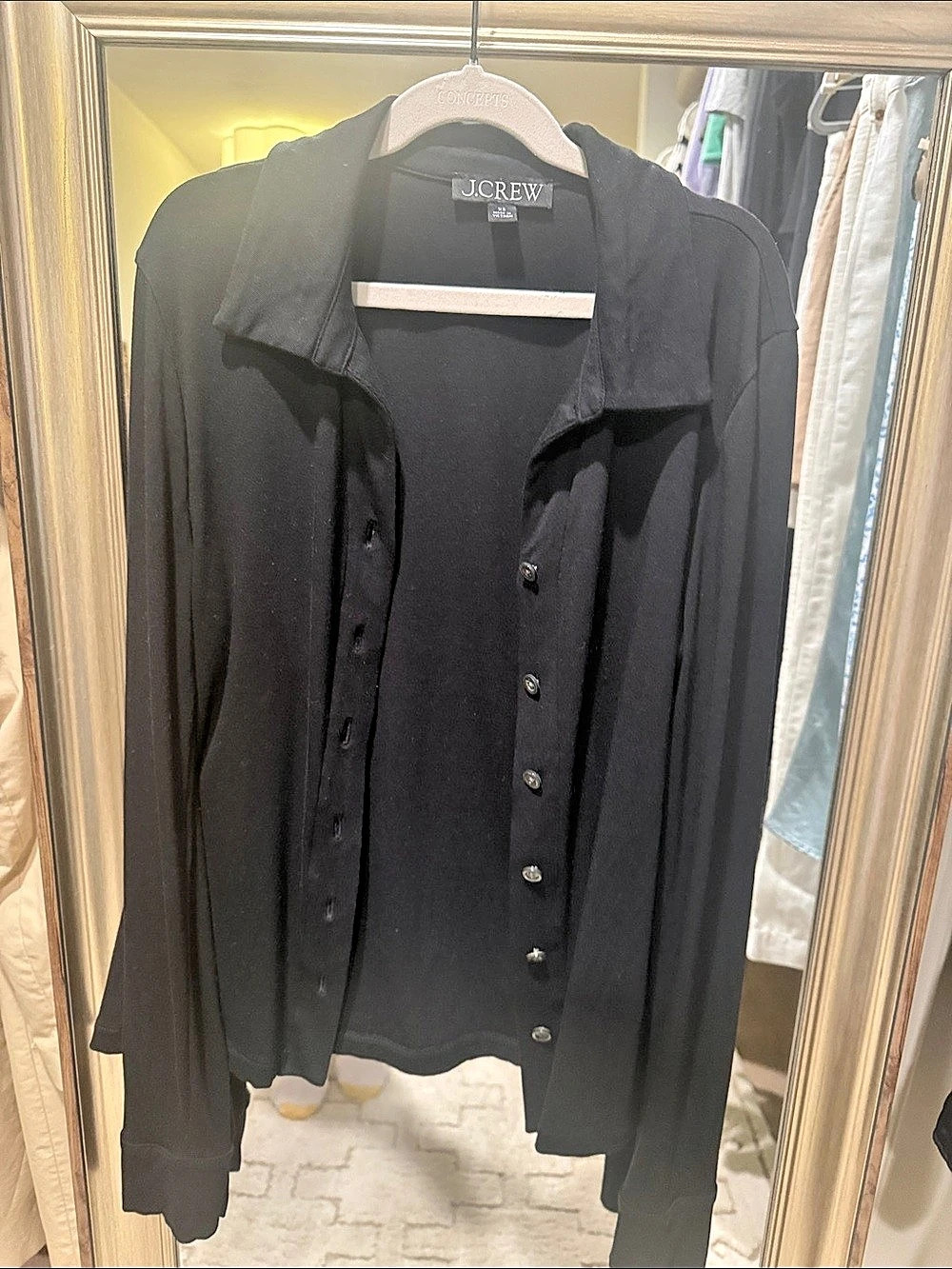J.Crew Button Down Shirt in Black Size XS Like New
